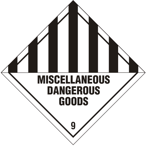 Class 9: Miscellaneous Dangerous Goods (500/Roll) 10cmx10cm - DGM